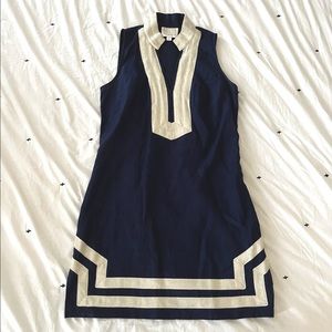 Sail to Sable • Classic Tunic Dress - Navy & Gold Trim